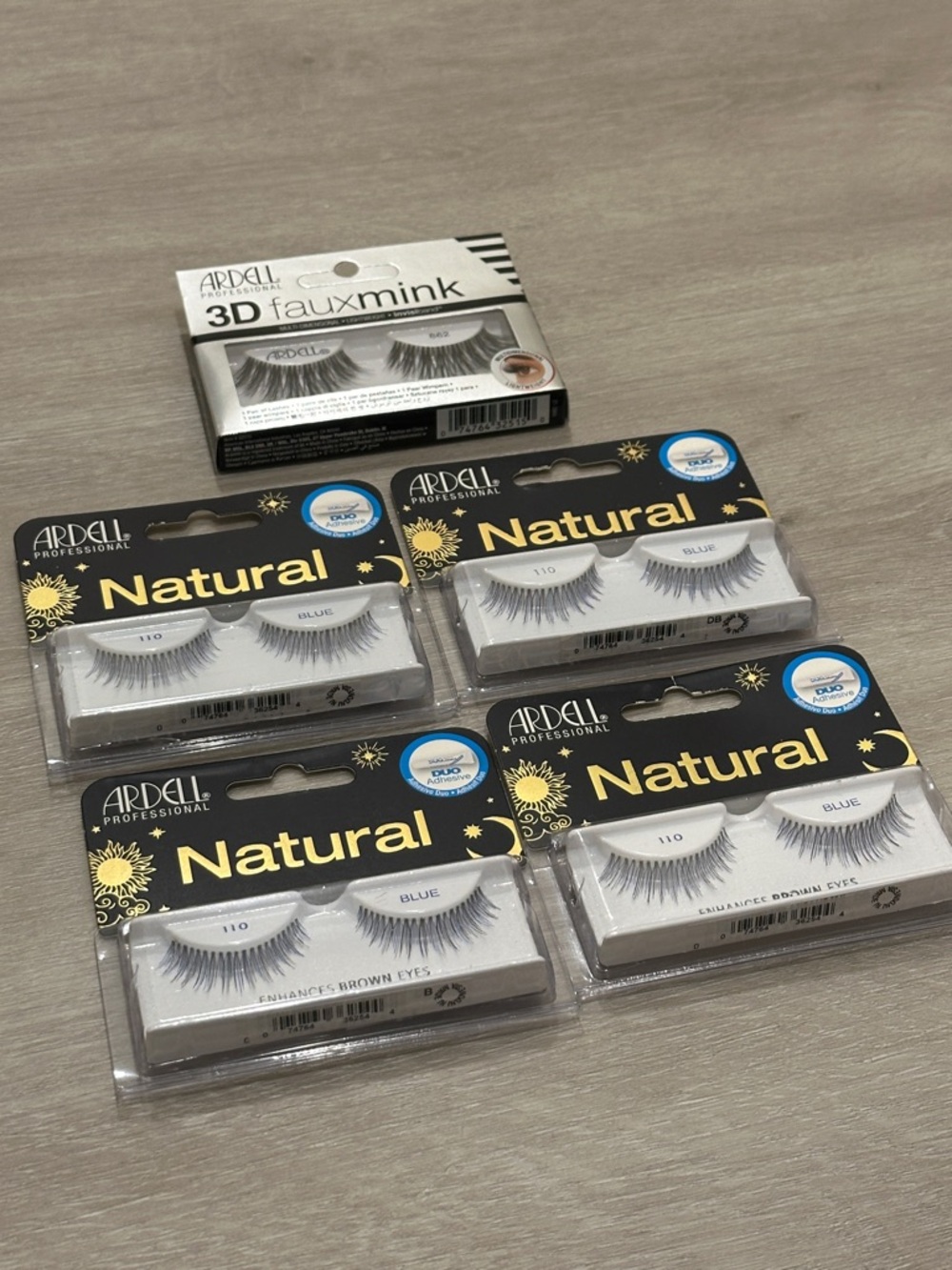 NIB 4 pairs Ardell False Natural Eyelashes Blue accent/1 pair Ardell 3D Fauxmink